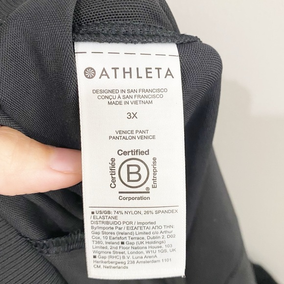 ATHLETA Venice Pant Flare Split Hem 882675 NEW Black Plus Size 3X - Picture 10 of 15